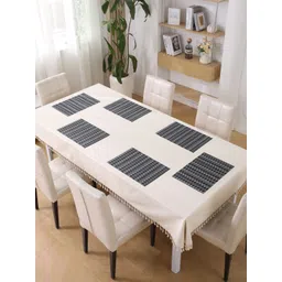 HOKIPO Black & White 6 Pieces Geometric Printed Rectangle Table Placemats-picture-41