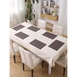 HOKIPO Blue & Red 6 Pieces Printed Rectangle Textured Table Placemats-picture-16