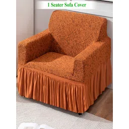 HOKIPO Brown 1 seater Polyester Sofa Cover-picture-34