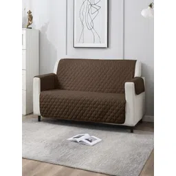 HOKIPO Brown 100 GSM Quilted 3 Seater Sofa Cover-picture-24