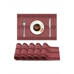 HOKIPO Brown & Black 6 Pieces Rectangular Table Placemats-picture-21