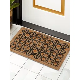 HOKIPO Brown & Black Printed Anti-Skid Coir Doormat-picture-24