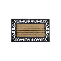 HOKIPO Brown & Black Textured Rectangle Shaped Anti-Skid Doormat-picture-16