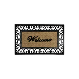 HOKIPO Brown & Black Textured Rectangle Shaped Anti-Skid Doormat-picture-36