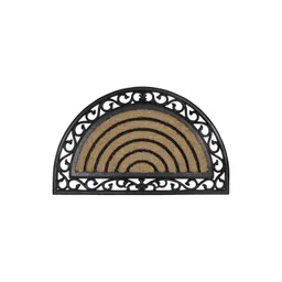 HOKIPO Brown & Black Textured Semi-Circle Anti-Skid Doormat-picture-19