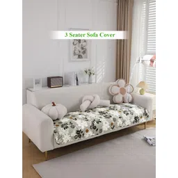 HOKIPO Brown & Green Printed Polyester 1 Piece Sofa Cover-picture-12