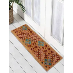 HOKIPO Brown & Maroon Printed Anti-Skid Coir Doormat-picture-36