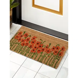 HOKIPO Brown & Orange Printed Anti-Skid Coir Doormat-picture-26