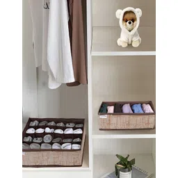 HOKIPO Brown & White 2 Pieces Multi-Utility Organisers image 3