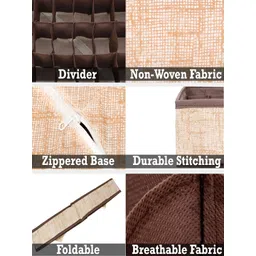 HOKIPO Brown & White 2 Pieces Multi-Utility Organisers image 5