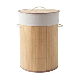 HOKIPO Brown Bamboo Eco-Friendly Foldable Laundry Basket Hamper With Lid-57ltr-picture-15