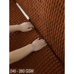 HOKIPO Brown Solid 2 seater Polyester Sofa Cover image 3