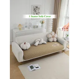 HOKIPO Camel Brown Polyester 1 Seater Water Repellent Sofa Mat-picture-26