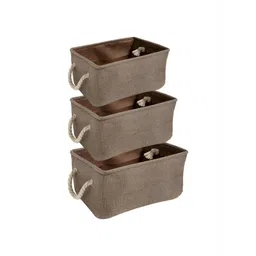 HOKIPO Coffee Brown 3 Pieces Multi-Utility Foldable Storage Organizers-picture-12