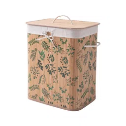 HOKIPO Eco-Friendly Foldable Bamboo Laundry Basket Hamper With Lid Large - 60 Liter-picture-10