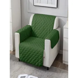 HOKIPO Green Quilted Lightweight & Anti-Skid SIngle-Seater Sofa Cover-picture-24