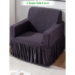 HOKIPO Grey 1 seater Polyester Sofa Cover-picture-32