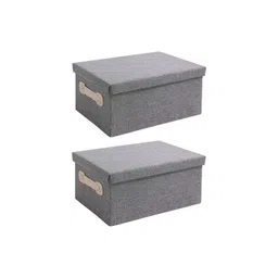 HOKIPO Grey 2 Pieces Regular Multi-Utility Organisers with Lid-picture-19