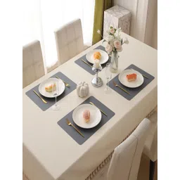 HOKIPO Grey 4 Pieces Textured Waterproof Rectangle Table Placemats-picture-23