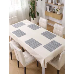 HOKIPO Grey & Black 6 Pieces Geometric Rectangle Table Placemats-picture-32