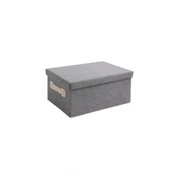 HOKIPO Grey & Steel Storage Box Organisers With Lid-picture-33