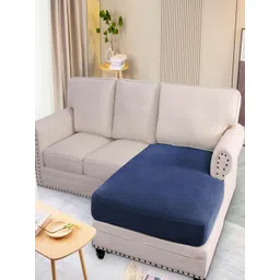 HOKIPO Navy Blue Jacquard Sofa Cover-picture-14