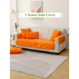 HOKIPO Orange 3 Pieces Checked Seat Mat With Arms-picture-29