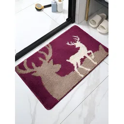 HOKIPO Purple & Brown Printed 1600 GSM Soft Bath Rug-picture-25