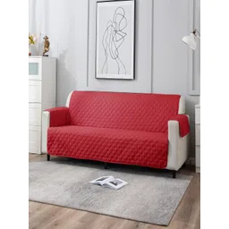 HOKIPO Red 100 GSM Quilted 4 Seater Sofa Cover-picture-13