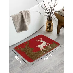 HOKIPO Red & Brown Woven-Design Premium Anti-Slip Bath Mat-picture-34