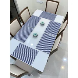HOKIPO Set of 6 Blue & White Striped Table Placemats-picture-19