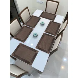 HOKIPO Set Of 6 Brown Solid Table Placemats-picture-29