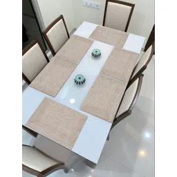 HOKIPO Set of 6 Brown Solid Table Placemats-picture-30