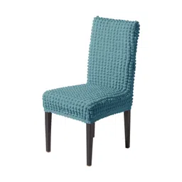 HOKIPO Teal Green Self Design Chair Covers-picture-15