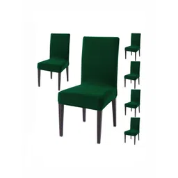 HOKIPO Teal Set Of 6 Stretchable Dining Chair Washable Slip Covers-picture-12