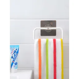 HOKIPO White 2 piece Solid Plastic Towel Holder image 2