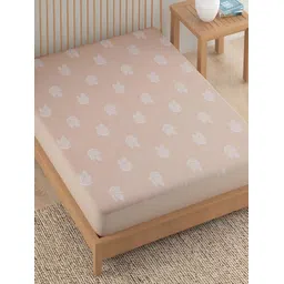 HOKIPO White Printed Terry Cotton Fitted Water Resistant Mattress Protector-picture-12