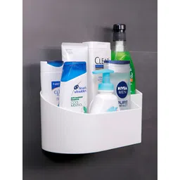 HOKIPO White Solid Plastic Bathroom Caddy-picture-42