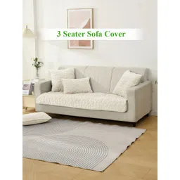 HOKIPO White Velvet 3 Seater Sofa Mat Cover-picture-26