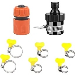 HOKIPO® Garden Water Hose Fitting Accessories Set - 1-1/2 Inch Tap Adapter, 1 Quick Connector and 6 Hose Clamp-picture-11