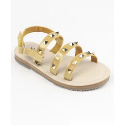 Hola Bonita Velcro Closure Sandals with Pyramid Applique  - Yellow-picture-13