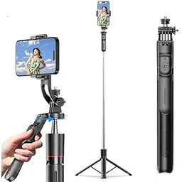 HOLD UP Super Long Selfie Stick Tripod, Extra-Long with Large Reinforced Tripod Stand Upto 67 inch/170 cm, Wireless Bluetooth Remote for YouTube Photo Video Tripod for Mobile Phone-picture-10