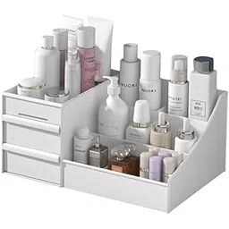 HOLLIO Storage box and organiser Cosmetic Makeup Storage Holder Organizer Cosmetic Makeup Display Case (White)-picture-20