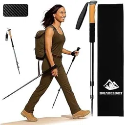 HOLYDELIGHT Carbon Pro Trekking Pole – Ultra-Light Telescopic Hiking Stick for Men & Women – Adjustable Carbon Fiber Walking Pole with Cork Grip, Flip Locks, Accessories & Travel Bag (1 Pack)-picture-14