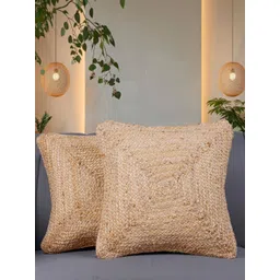 HOMADORN Beige Set of 2 Square Cushion Covers-picture-39