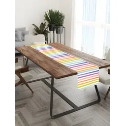 HOMADORN Green & White Striped Table Runner-image-23