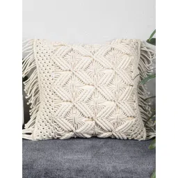 HOMADORN Off White Ethnic Motifs Square Cushion Covers-picture-17
