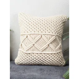 HOMADORN Off White Set of 2 Ethnic Motifs Square Cushion Covers-picture-28
