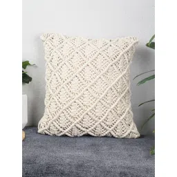 HOMADORN Off White Set of 2 Ethnic Motifs Square Cushion Covers-picture-16