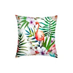 HOMADORN White & Green 5 Pieces Printed Square Cushion Covers-image-41